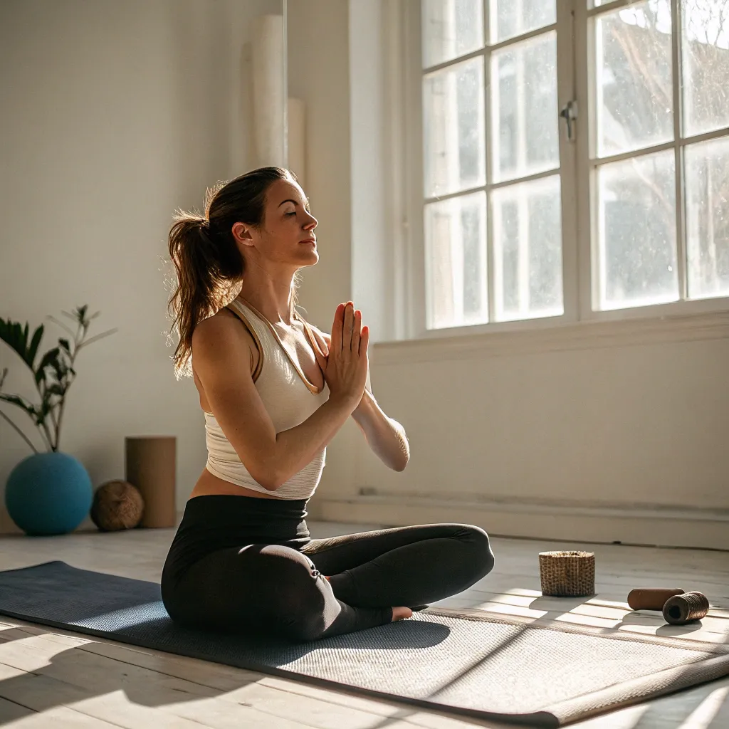 Emily Thomas doing yoga pose